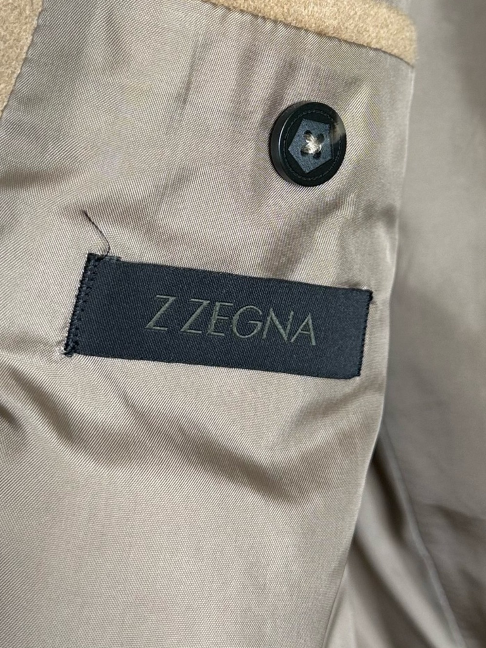 Z Zegna Camel/Taupe Wool-Blend Coat - Picture 4 of 9